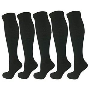 5 Pair Black Large/X-Large Ladies Compression Sock